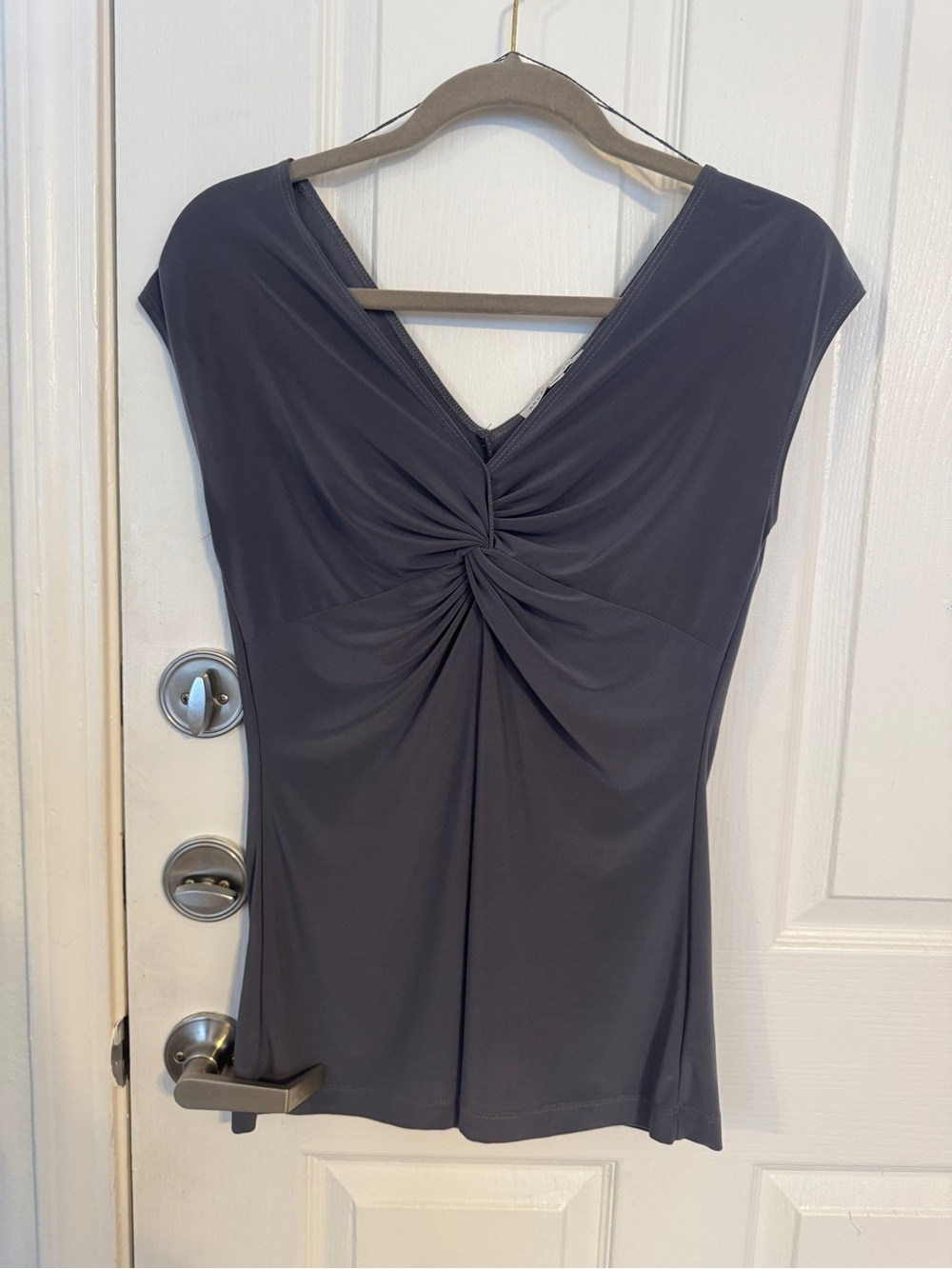 Annalee + Hope V-Neck Twist Top in Slate